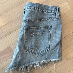 Free People Distressed Denim Skirt